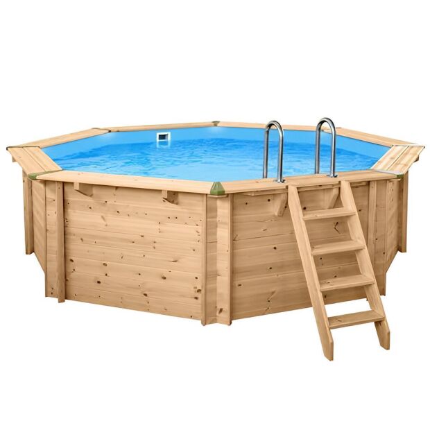 Holzpool Interline Deluxe Set - Bali 5,30 x 1,36 m - Becken, Folie, Filter, Leiter & Sommer- & Winterabdeckung