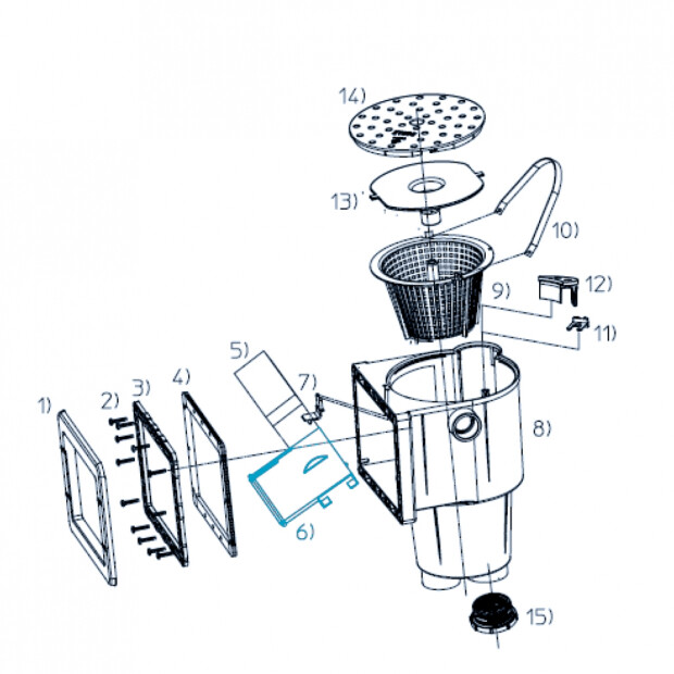 Klappe für Skimmer ABS grau