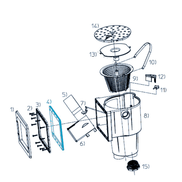 Blendrahmen für Smart Skimmer High75 ABS weiss