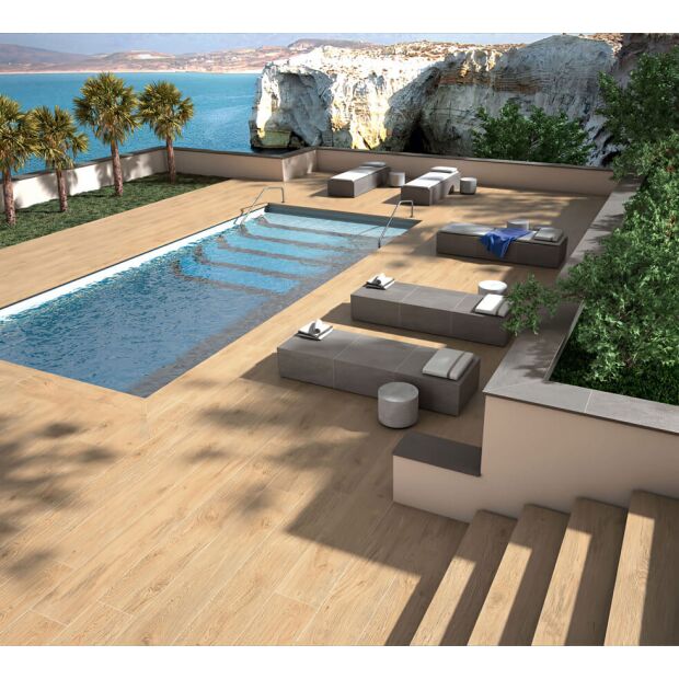 Woodstyle Beckenrandsteine - L-Profil Alaska wood-29,5 cm - 700 x 400 cm
