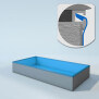 Poolfolie rechteck - T 150 cm - 0,8 mm - blau (eckige Ecken) 700 x 350 cm