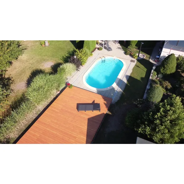 Pooldeck verschiebbare Terrasse - Längs verschiebbar