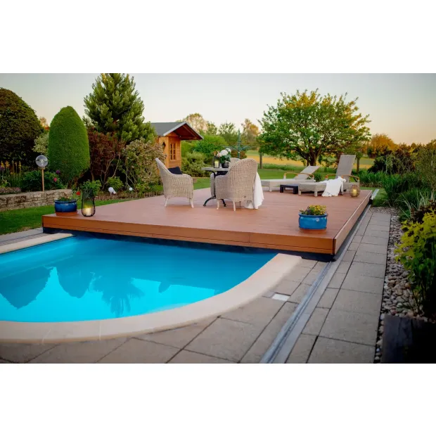 Pooldeck verschiebbare Terrasse - Querverschiebbar