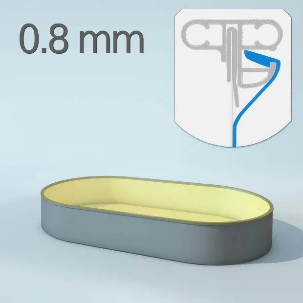 Schwimmbecken Innenhüllen oval - T=150 cm x 0,8 mm - PVC sand Keilbiese