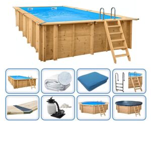 Holzpool Interline Deluxe Set Bali Rechteck - Becken,...