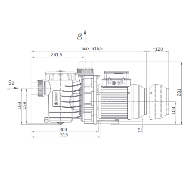 Speck Poolpumpe BADU Alpha Eco Soft | 230 V | 0,50 kW
